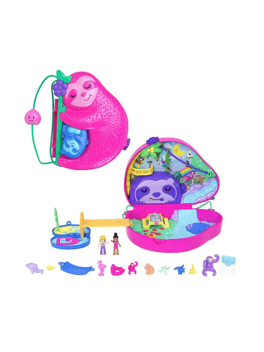Polly Pocket Cofre Familia De Perezosos 2 En 1 2