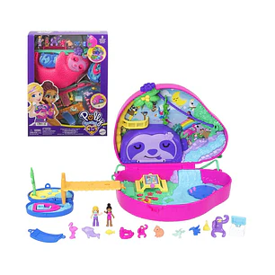 Polly Pocket Cofre Familia De Perezosos 2 En 1