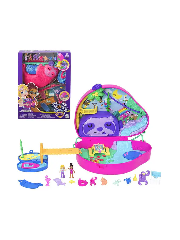 Polly Pocket Cofre Familia De Perezosos 2 En 1 1