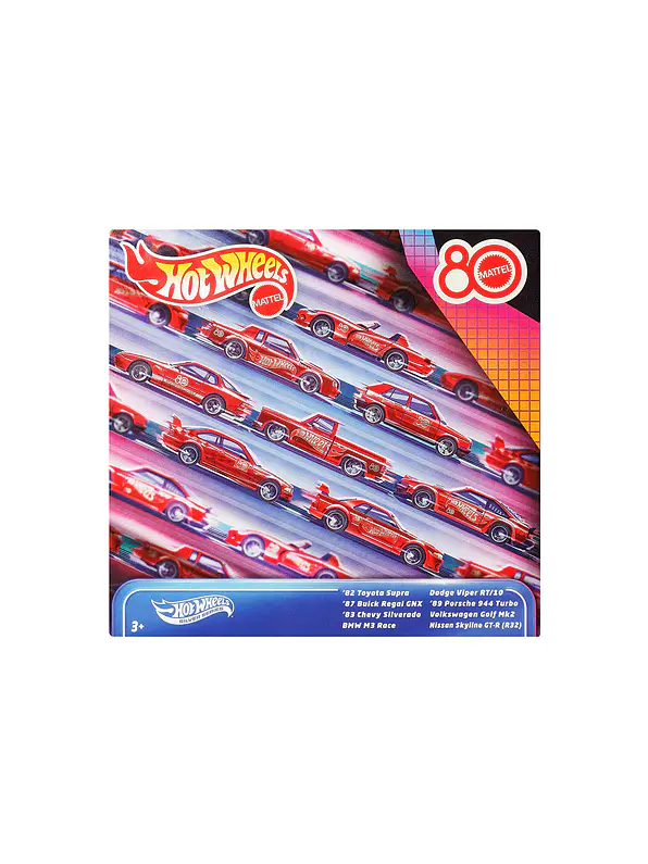 Hot Wheels Pack 8 Vehículos Aniversario 80  1