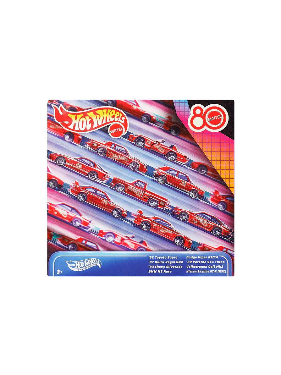 Hot Wheels Pack 8 Vehículos Aniversario 80  1