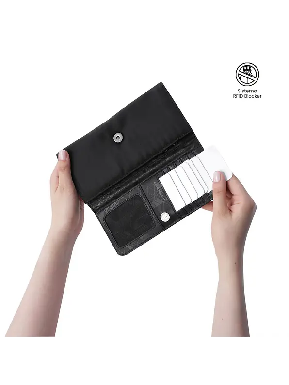 Billetera Adelaide 2 Con RFID Blocker Negra 5