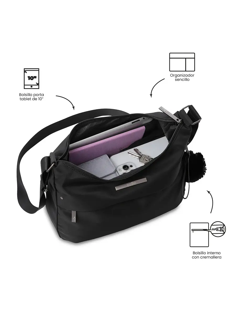 Bolso Adelaide 1 2.0 tipo Crossbody Mediano Negro 2