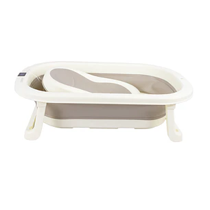 Bañera Plegable con Termómetro y Soporte Gris