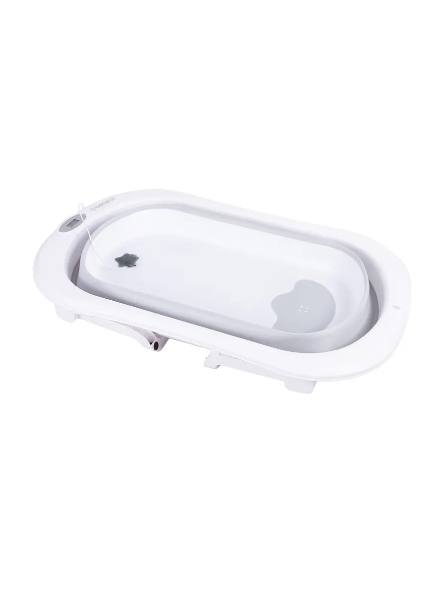 Bañera Plegable Ocean Con Termómetro y Caballete y Soporte Gris 5