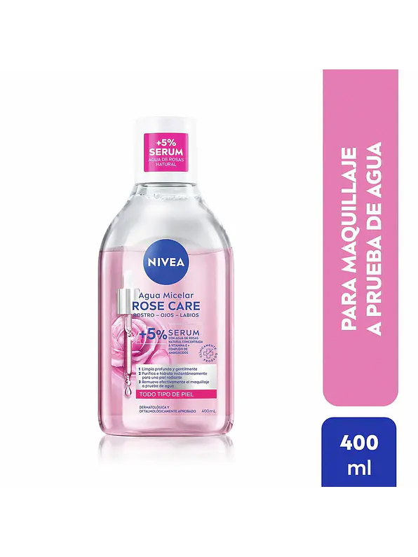 Agua Micelar Nivea con Agua de Rosas 400ml 3
