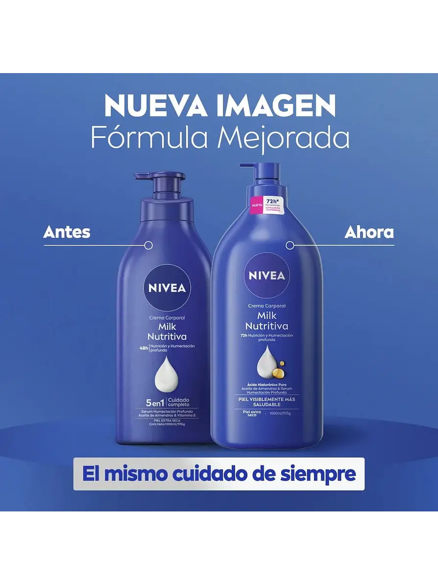 Crema Corporal Nivea Milk Nutritiva 1000ml 3