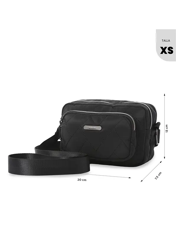 Bolso Totto para Mujer 2 en 1 Funty 3.0 Quilted Crossbody pequeño Negro  2