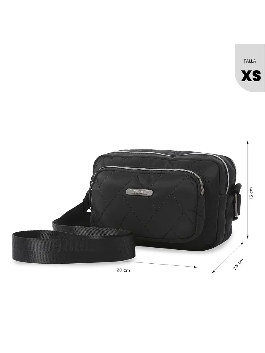 Bolso Totto para Mujer 2 en 1 Funty 3.0 Quilted Crossbody pequeño Negro  2