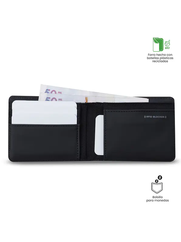 Billetera Totto Vlideri 3.0 con RFID Blocker Negra 3