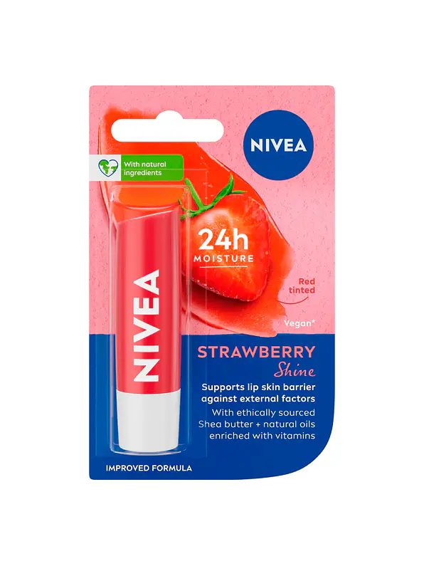 Protector Labial Nivea Strawberry Shine 1