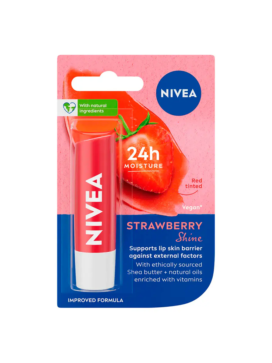 Protector Labial Nivea Strawberry Shine 1