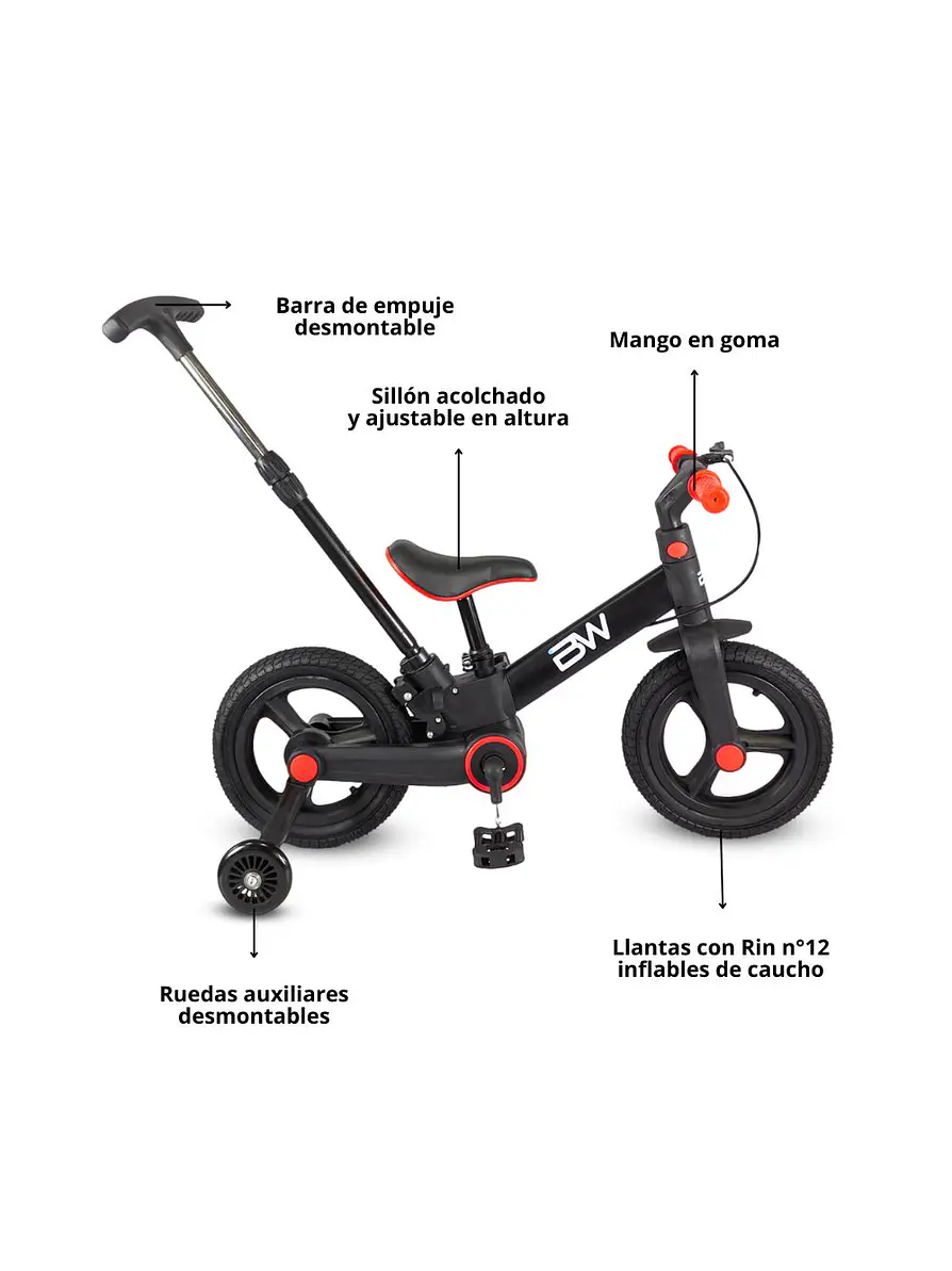 Bicicleta 4 en 1 Revolt Plegable Black 2