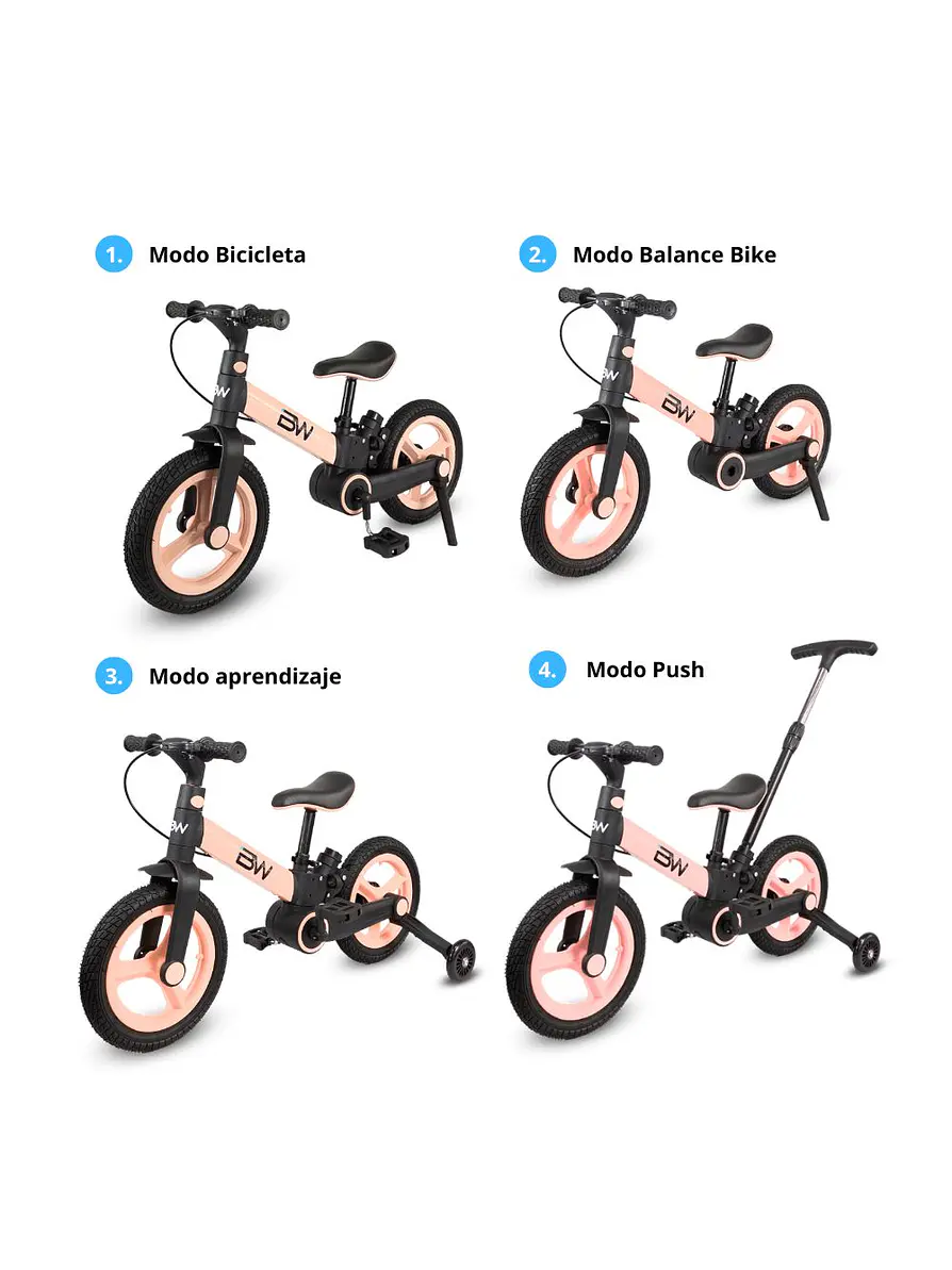 Bicicleta 4 en 1 Revolt Plegable Pink 3