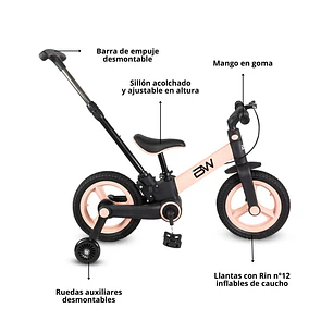 Bicicleta 4 en 1 Revolt Plegable Pink