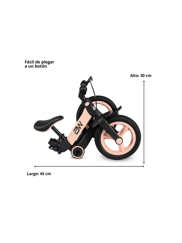 Bicicleta 4 en 1 Revolt Plegable Pink 5