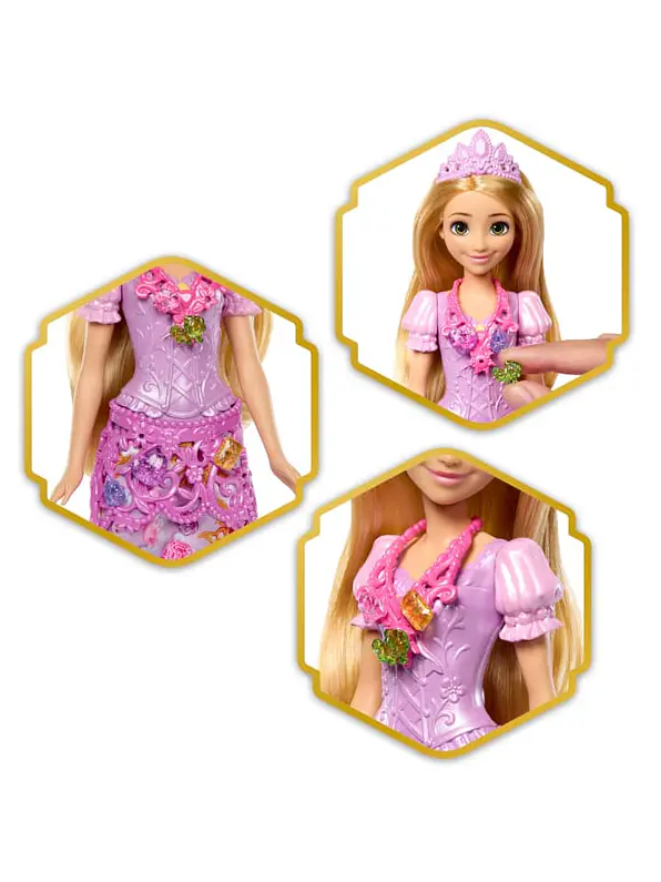 Rapunzel Jewel Reveal Disney Princesas con 8 Sorpresas, Incluido un Joyero y 10 accesorios 2