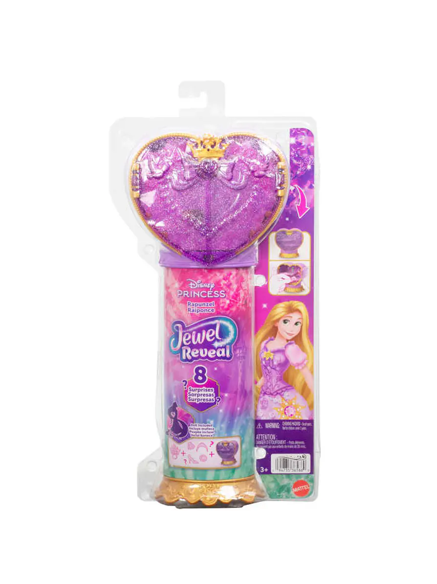 Rapunzel Jewel Reveal Disney Princesas con 8 Sorpresas, Incluido un Joyero y 10 accesorios 5