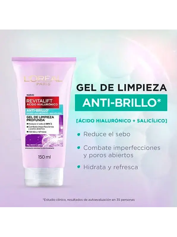Gel de Limpieza Profunda Loreal Paris Anti Brillo 150ml 2