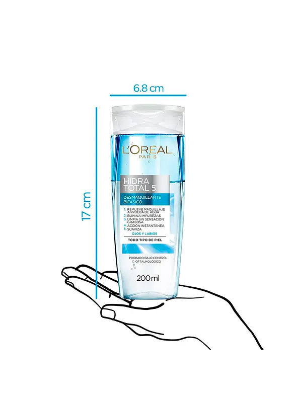 Desmaquillante Loreal Bifásico Hidra Total X 200ml 3