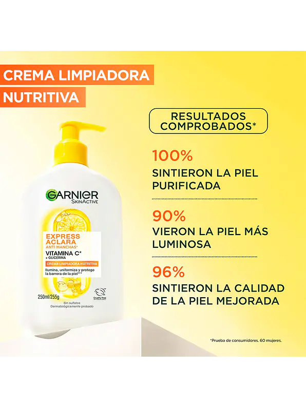 Crema Limpiadora Nutritiva Garnier Express Aclara 250 ml 2