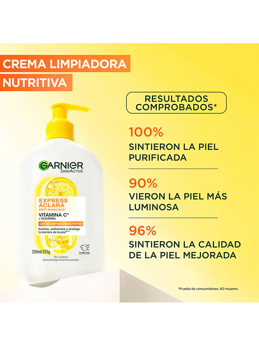 Crema Limpiadora Nutritiva Garnier Express Aclara 250 ml 2