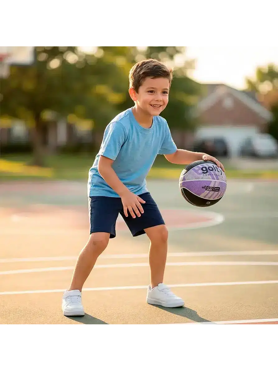 Balón De Baloncesto Para Niños Golty #3 Negro/Morado 5