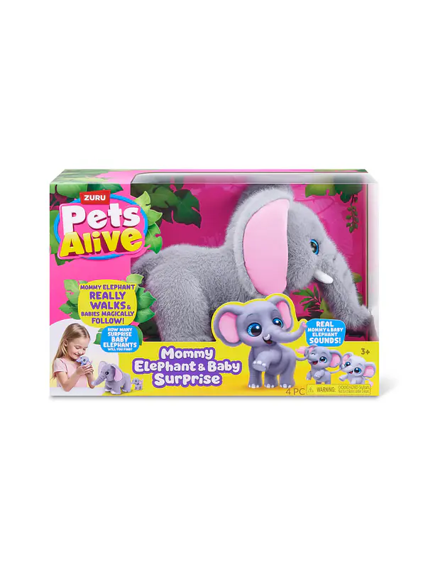 Pets Alive Mamá Elefante & Bebe Sorpresa Zuru 1