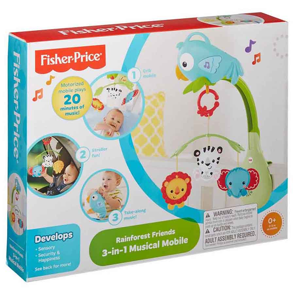 Fisher Price Móvil Para Bebés Azul 3 En 1 Animalitos 