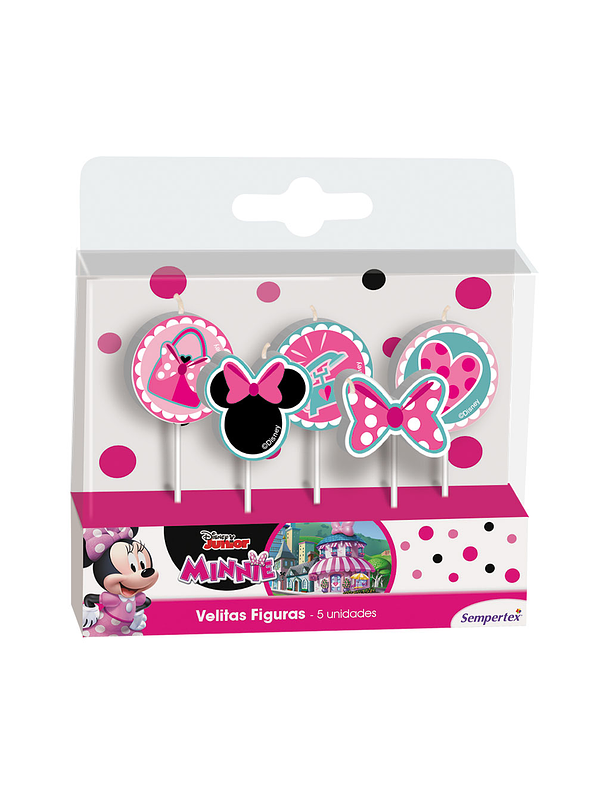 Velita En Figura De Minnie X 5 Unidades 1
