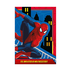 Invitación Con Sobre De Spiderman X 8 Unidades