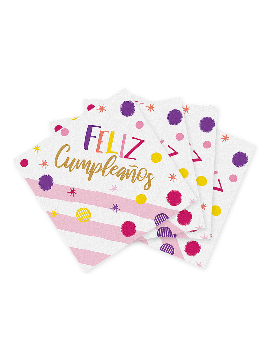 Servilleta pequeñas Feliz Cumpleaños Destellos 1