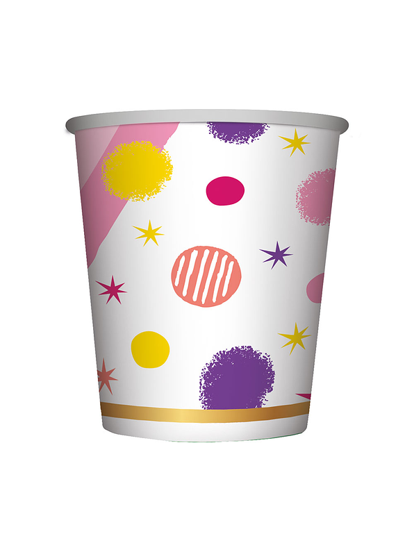 Vasos 9oz Feliz Cumpleaños Destellos 1