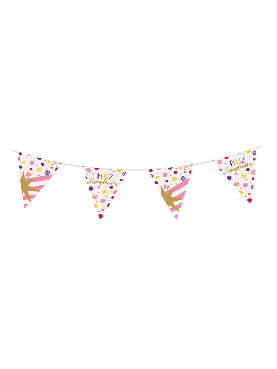 Banderola metalizada Feliz Cumpleaños Destellos 1