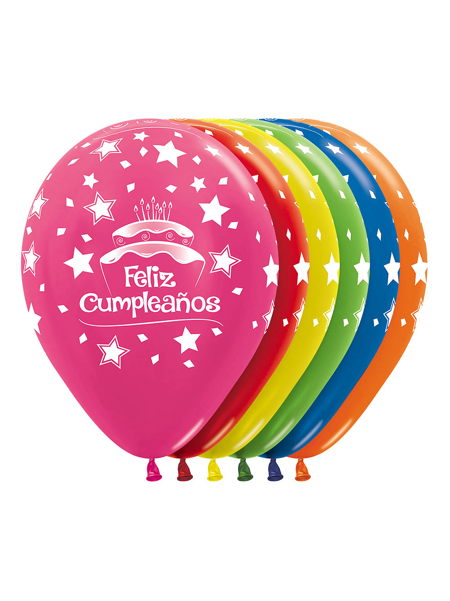 Globo R-12 Infinity Feliz Cumpleaños Metal Surtido X 12 unidades 1