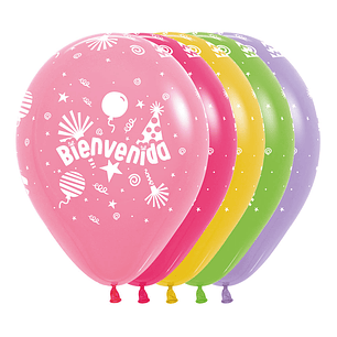 Globo R-12 Infinity Bienvenida Fashion Surtida X 12 unidades