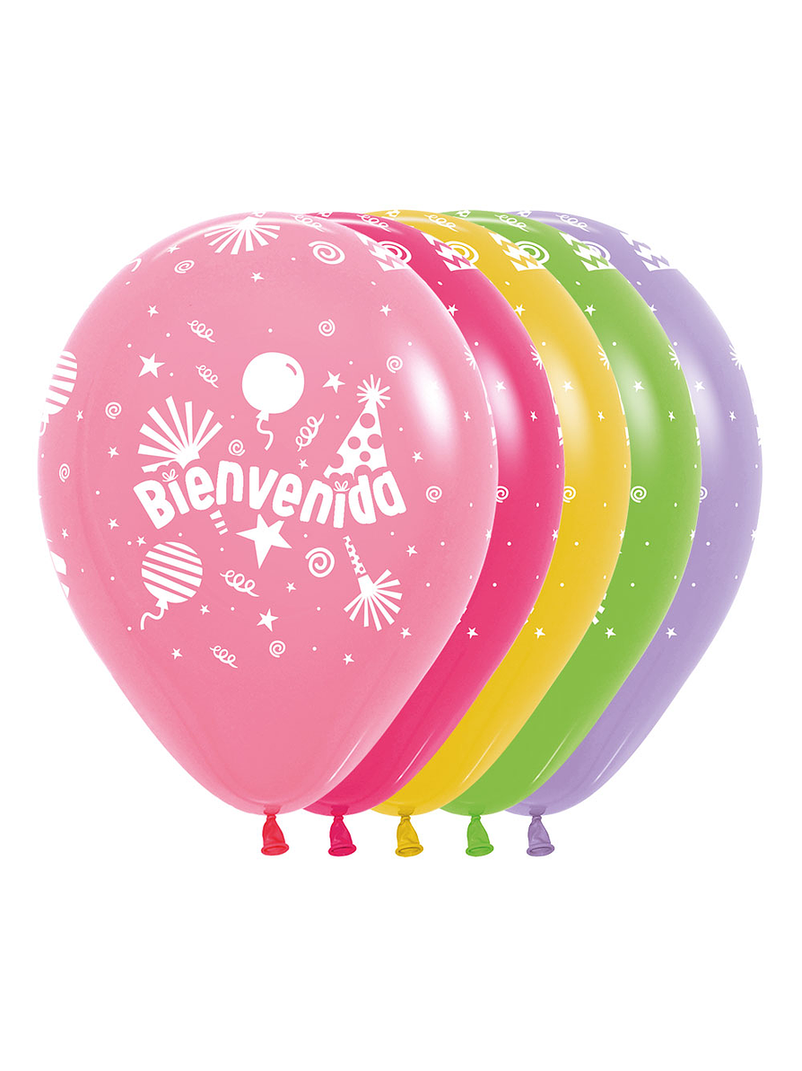 Globo R-12 Infinity Bienvenida Fashion Surtida X 12 unidades 1