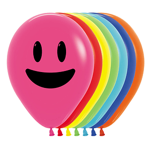 Globo R-12 carita sonriente Fashion surtido x 12 unidades