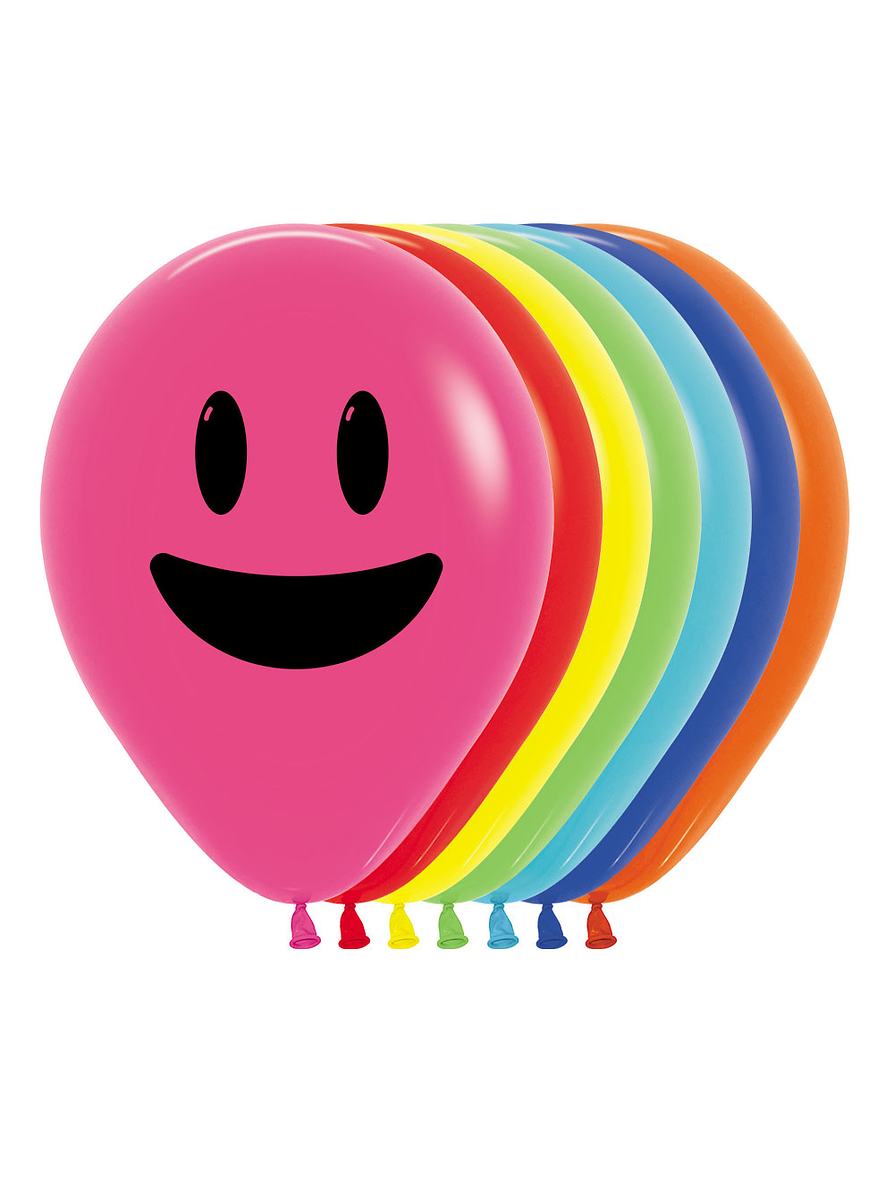 Globo R-12 carita sonriente Fashion surtido x 12 unidades 1