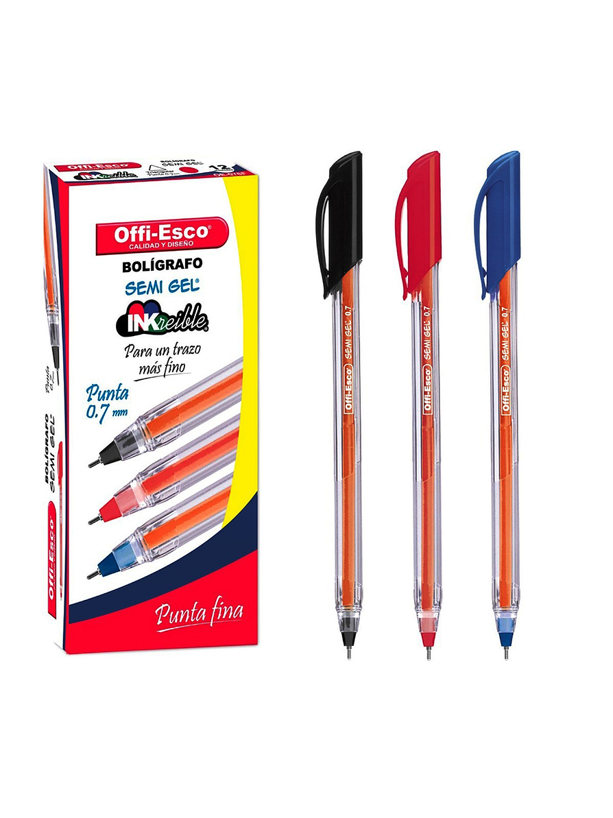 Lapicero Offi-Esco Semigel trazo fino 1