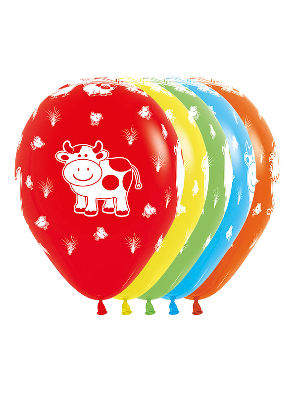 Globo R-12 Infinity Animales Granja Fashion Surtido X 12 unidades 1