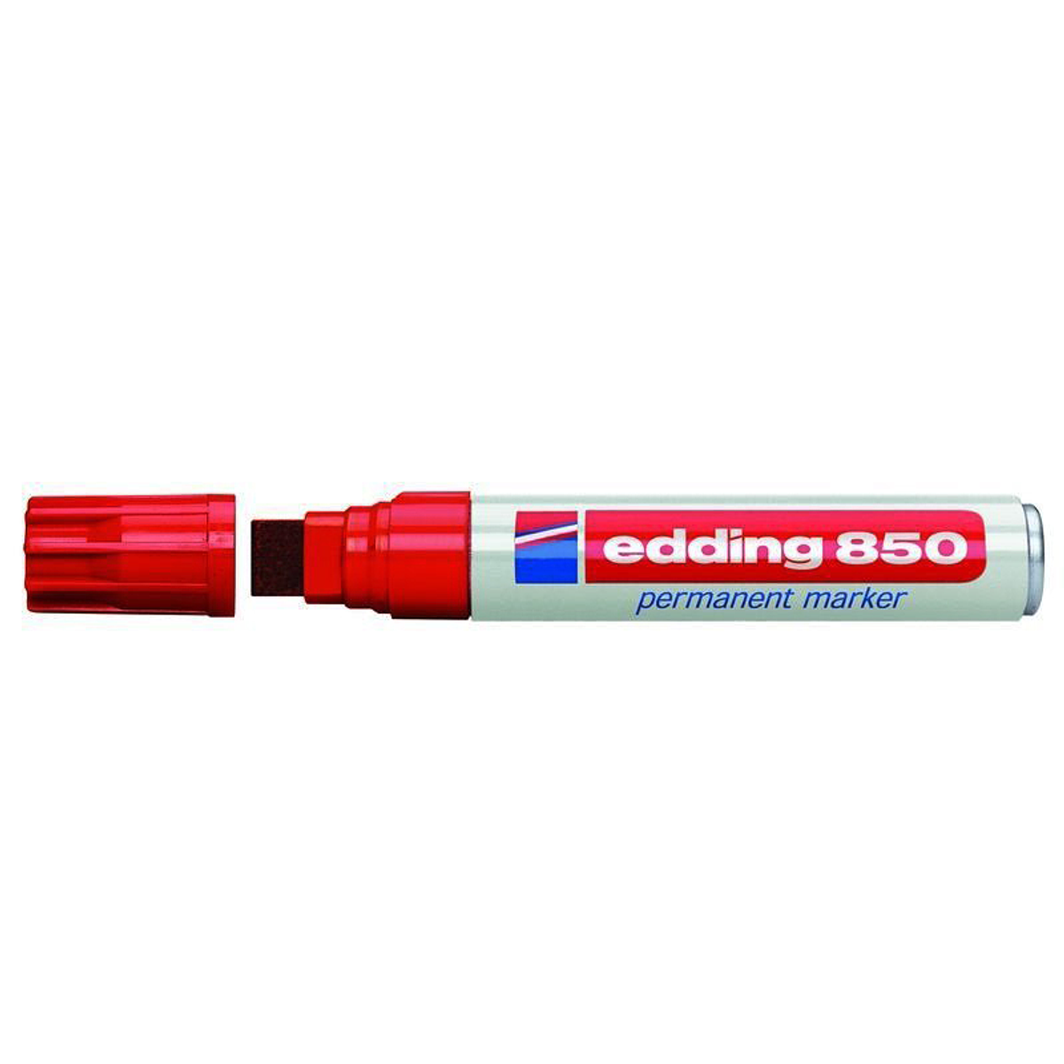 edding Marcador permanente 850 - rojo - 1 bolígrafo - punta de cincel  0.197-0.591 in - para marcas llamativas - bolígrafos impermeables de secado