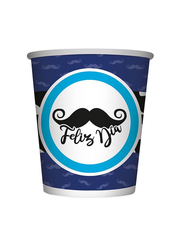 Vaso 9 Onz Bigotes X 8 unidades 1