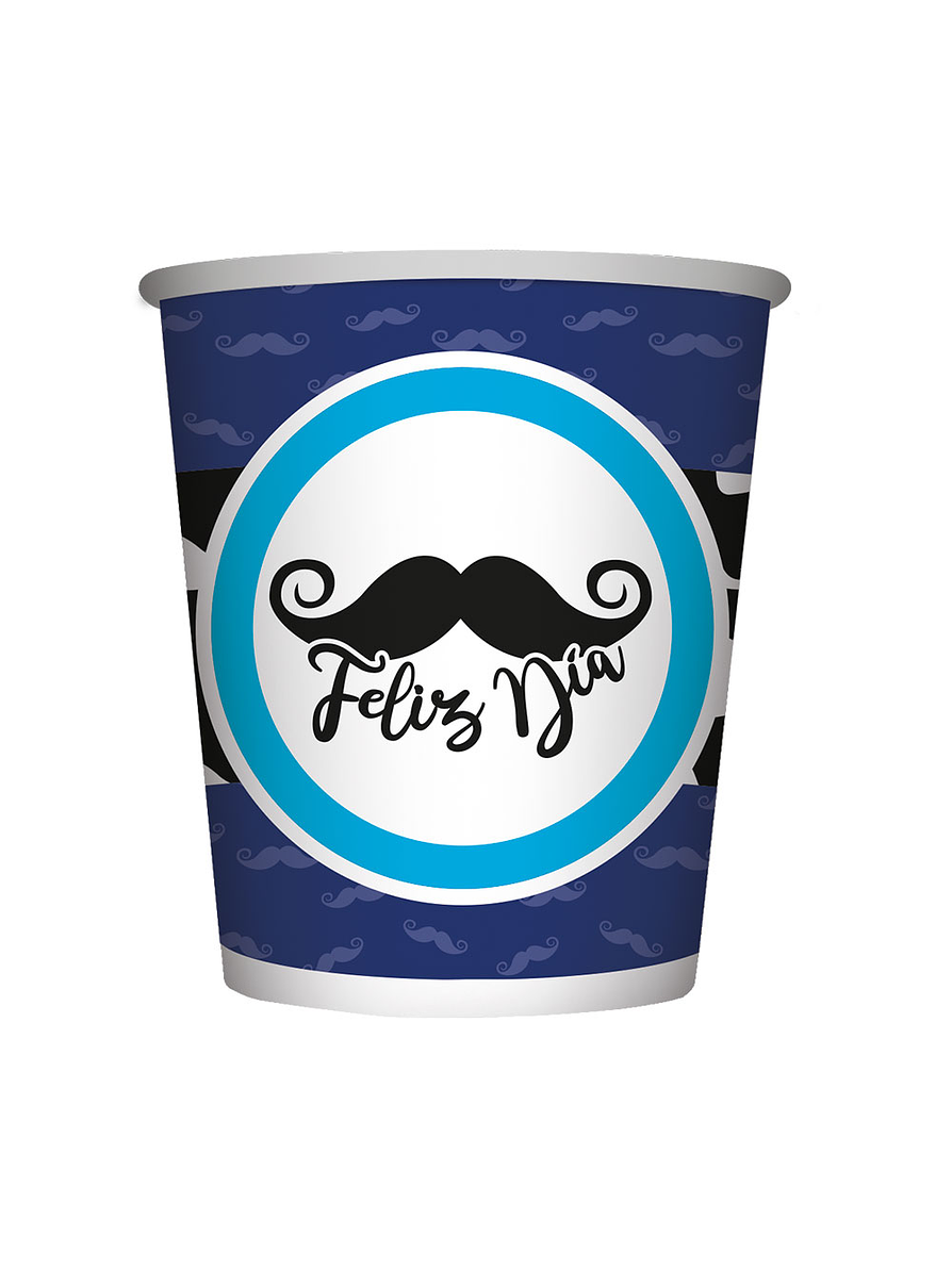 Vaso 9 Onz Bigotes X 8 unidades 1