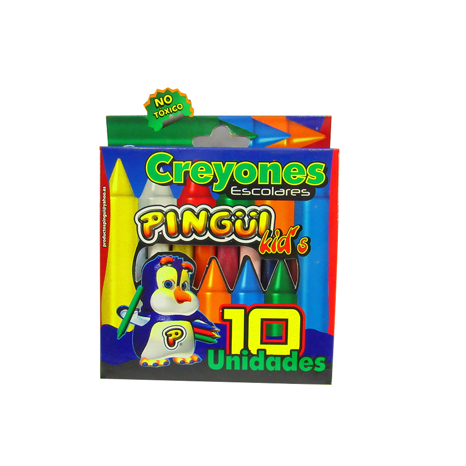 Creyones Pingüi escolares x 10 unidades