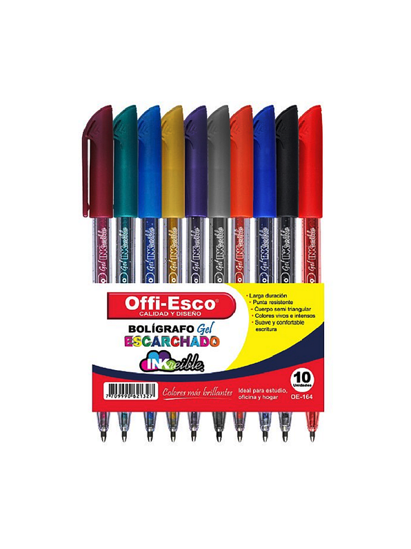 Lapicero gel escarchado x 10 unidades 1