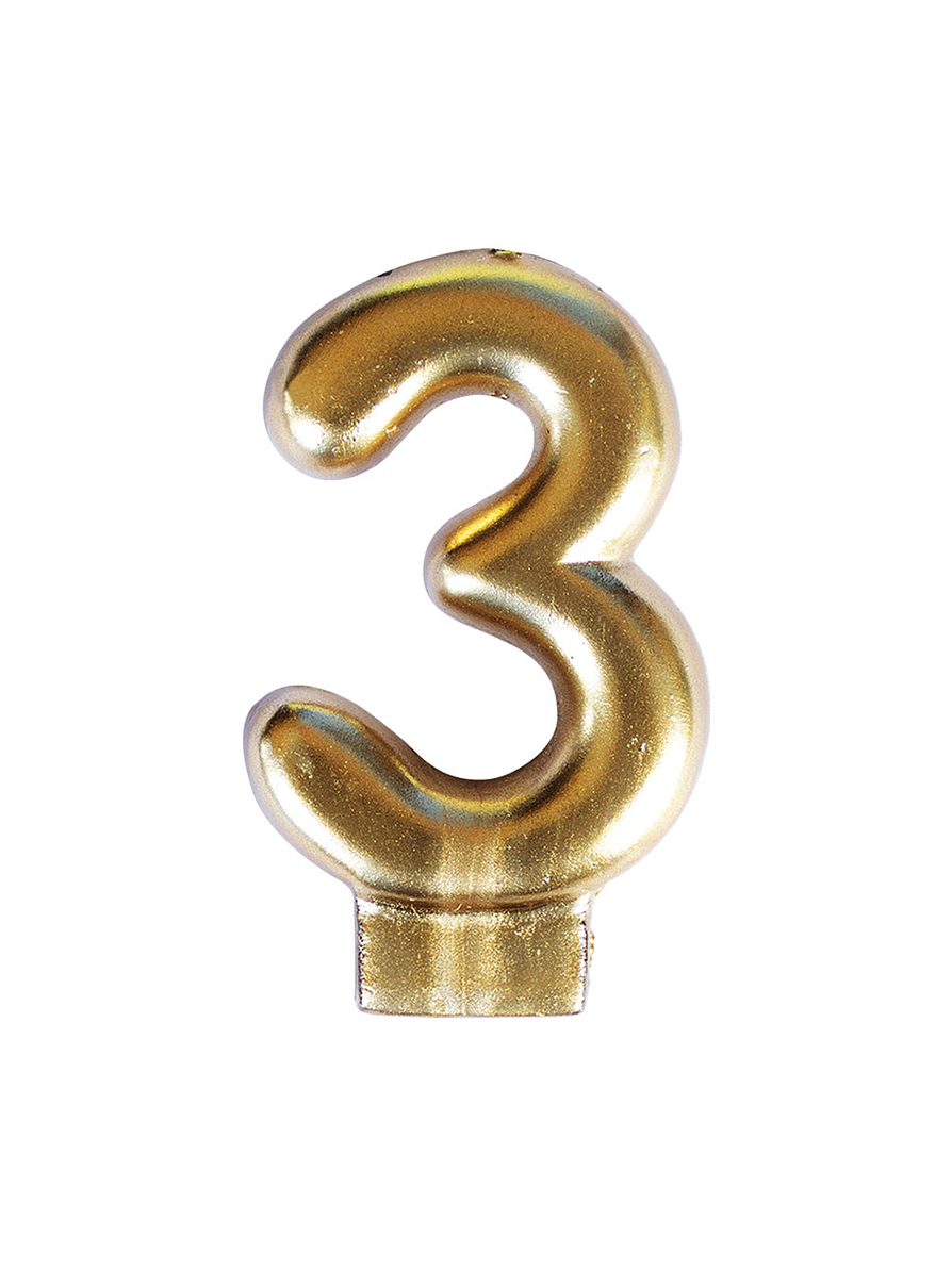 Vela numérica # 3 Colores 1