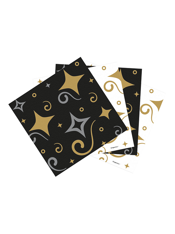 Servilleta Pequeña Felíz Cumpleaños Dorado/negro x 16 unidades 1