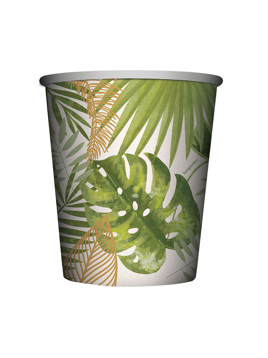 Vaso 9oz hojas tropicales x 8 unidades 1