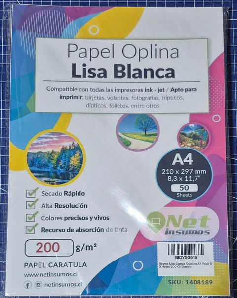 Opalina Lisa Oficio Blanca 200 Grs